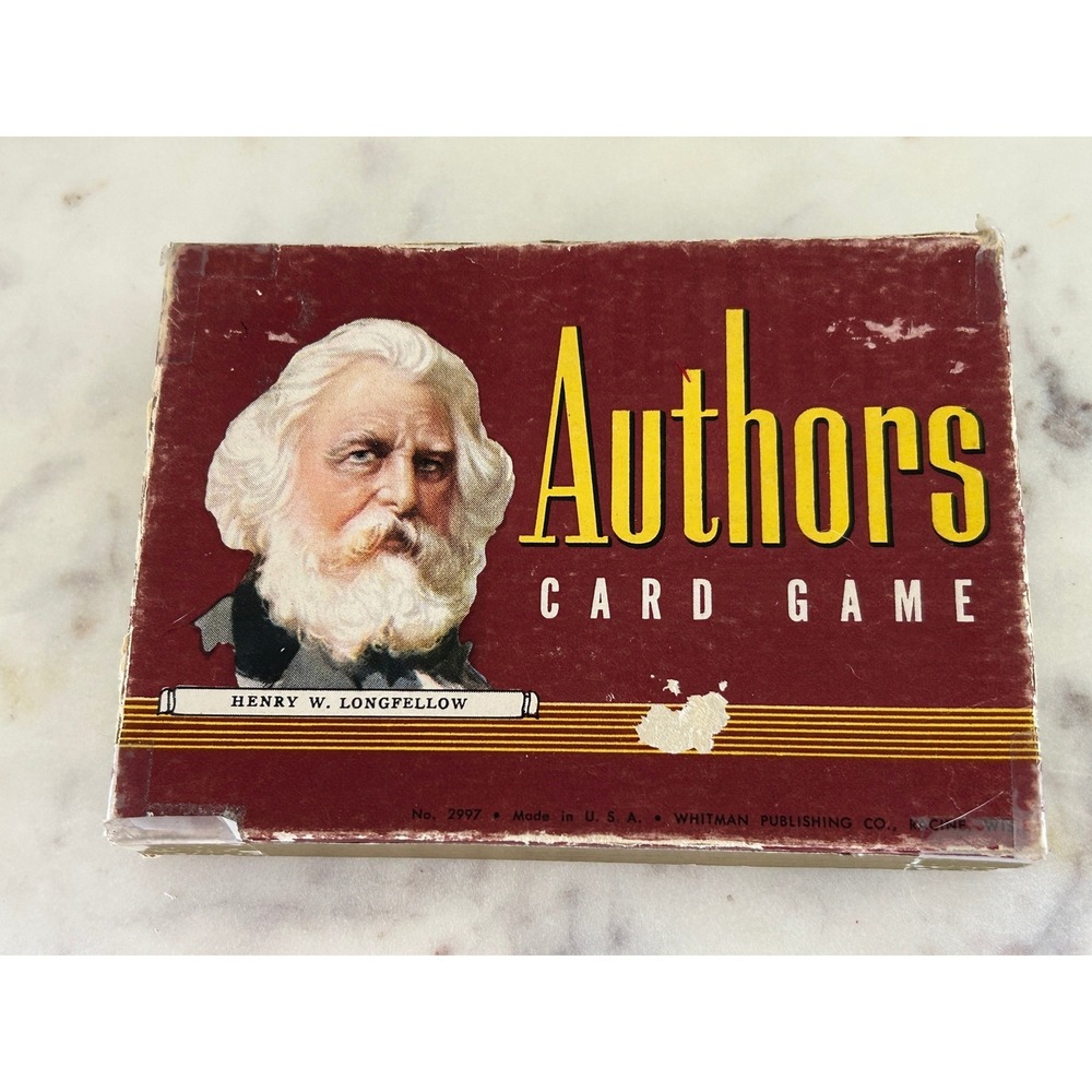Vintage Whitman Authors Card Game No 2997 Complete 44 Card Set Literary Ephemera